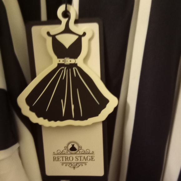 Retro Stage 1960's Black And White Pinstripe Jumpsuit Small Halloween - Picture 4 of 6